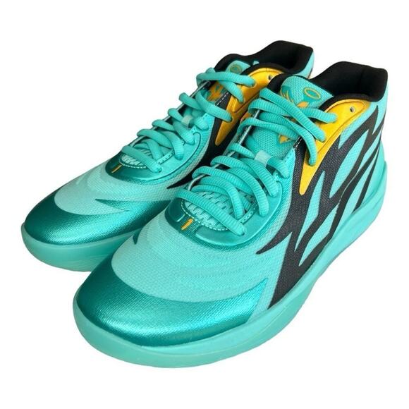 Puma | LaMelo Ball MB.02 Honeycomb Elektro Aqua Sneakers | 377590-01 | Size 9.5 - Picture 2 of 9